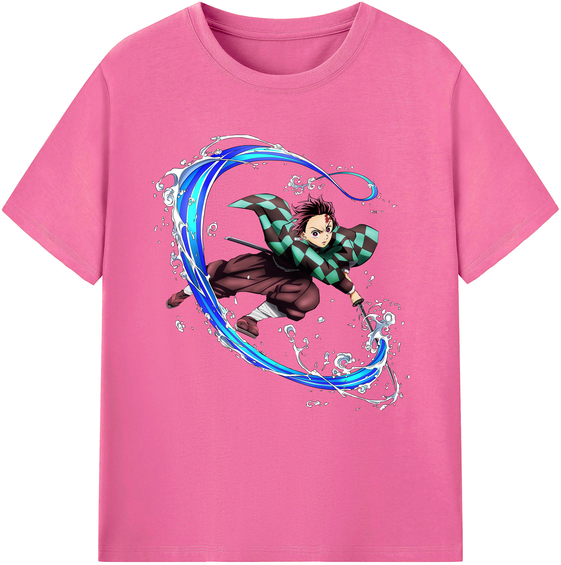 （画像用） 鬼滅の刃 竈門 炭治郎／かまど たんじろう Kamado Tanjirou レディースカジュアルプリントTシャツ（綿100％）